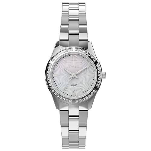 Silver-tone and gold-tone Timex Solar Premium Dress 28mm comparison