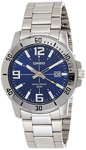 MTP-VD01D-2BV shown for Casio MTP-VD01D-2BV Buying Guide: Blue-Dial Steel Sport Watch