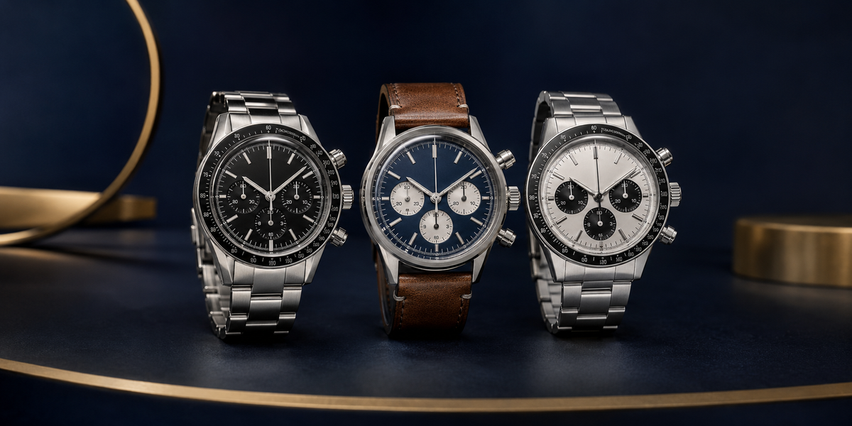 Chronograph watch guide explaining pushers, subdials, tachymeter scales, and elapsed-time operation.