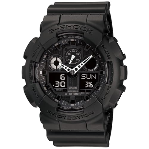 Black G-Shock GA100 analog-digital watch representing the verified GA100 Series collection