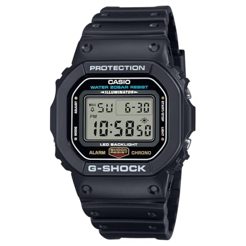 Black G-Shock DW5600 square digital watch representing the verified Square collection