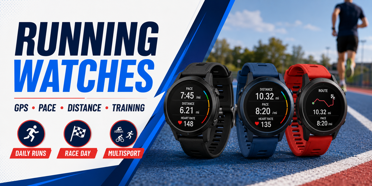 Running watches with GPS, pace, distance and training features