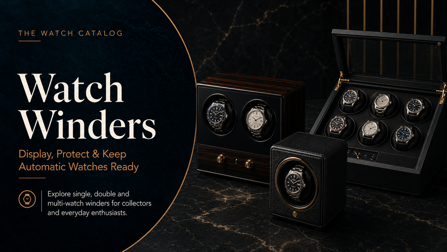Watch Winders collection featuring single, double, and multi-watch winders designed to display, protect, and keep automatic watches ready to wear.