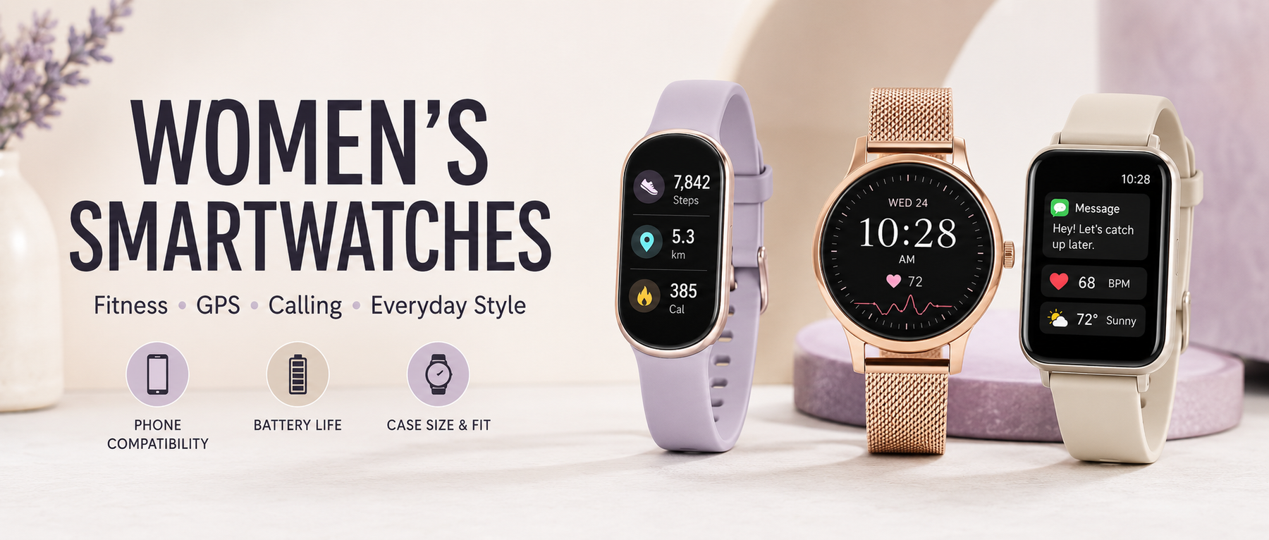 Women’s smartwatches with fitness, GPS, calling and everyday style features