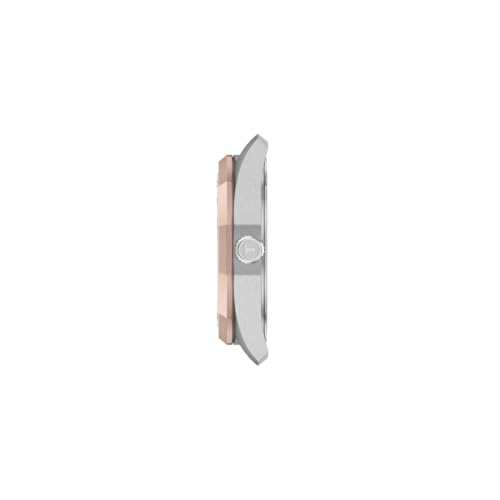 Tissot PRC 100 Solar, White Dial, 34mm Watch for Women, Two-Tone Rose Gold and Silver Stainless Steel Bracelet, Solar Quartz Movement, T1518222211100