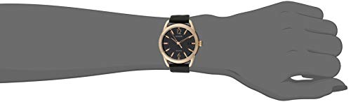 Citizen Women's Eco-Drive Dress Classic Rose Gold Stainless Steel with Black Quilted Leather Strap, 36mm (Model: FE6083-13E)