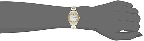 Citizen Women's Eco-Drive Dress Classic Watch in Two-Tone Stainless Steel, White Dial (Model: EW3144-51A)
