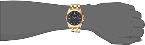 Citizen Men's Classic Peyton 3-Hand Eco-Drive Watch, Date, Sapphire Crystal, Diamond Markers, Gold Tone/Blue Dial