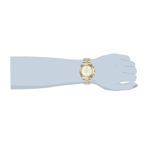 Invicta Men's Speedway 39.5mm Steel and Gold Tone Stainless Steel Chronograph Quartz Watch, Two Tone/White (Model: 9212)