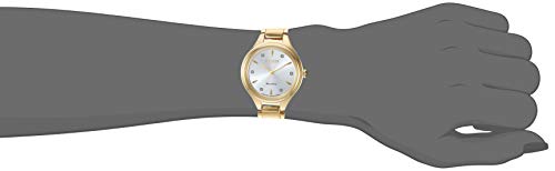 Citizen Women's Eco-Drive Dress Classic Diamond Watch in Gold-Tone Stainless Steel, Silver Dial (Model: FE2102-55A)