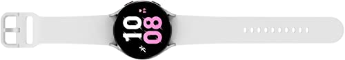 SAMSUNG Galaxy Watch 5 44mm Bluetooth Smartwatch w/Body, Health, Fitness and Sleep Tracker, Sapphire Crystal Glass, Enhanced GPS Tracking, US Version, Silver Bezel w/White Band (Renewed)