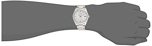Seiko SUR307 Watch for Men - Essentials - Silver Dial with Sunray Finish, Date Calendar, LumiBrite Hands, Stainless Steel Case & Bracelet, and 100m Water Resistant