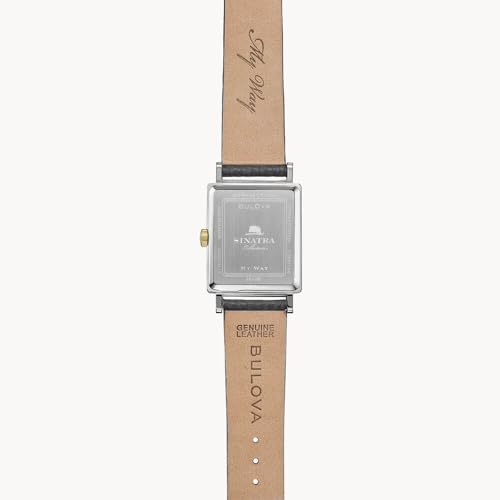 Bulova Men's Frank Sinatra "My Way" Leather Strap Watch, Silver Tone Style: 98A261