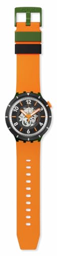 Swatch Big Bold Bioceramic Unisex Watch Casual Polymer Orange Automatic Waterproof Fall-Iage