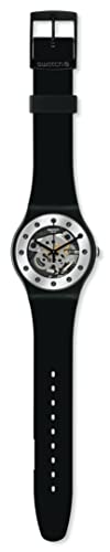 Swatch New Gent Biosourced Unisex Watch Casual Plastic Black Quartz Waterproof Silver Glam