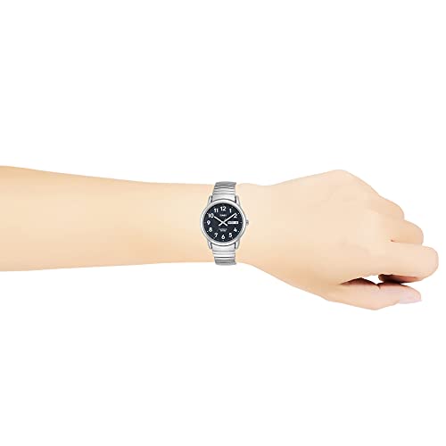 Timex Men's Easy Reader 35mm Day-Date Watch – Silver-Tone Case Blue Dial with Silver-Tone Expansion Band