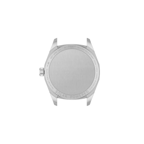 Tissot PRC 100 Solar, White Dial, 34mm Watch for Women, Two-Tone Rose Gold and Silver Stainless Steel Bracelet, Solar Quartz Movement, T1518222211100