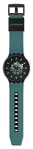Swatch Big Bold Bioceramic Lacquered Unisex Watch Casual Polymer Black Automatic Waterproof Night Trip