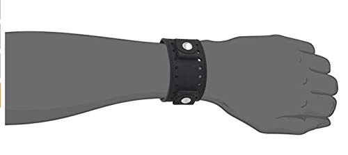 REV Crazy Horse Leather Strap Lug Width Wide Black Cuff Watch Band CHO-K 20mm -22mm