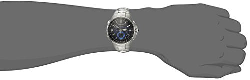 SEIKO Solar Chronograph Watch - Coutura Collection, Stainless Steel, Black Dial, Lumibrite Hands & Markers, Date Calendar