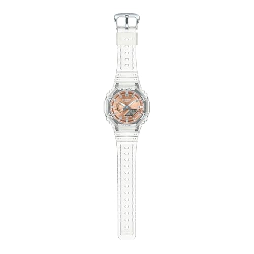 Casio G-Shock Octagonal Rose Gold Dial Translucent Resin Watch GA2100BM-7A5