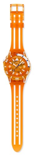 Swatch Scuba Unisex Casual Watch Bio-sourced Orange Quartz Water Resistant Pacific SEA Nettle