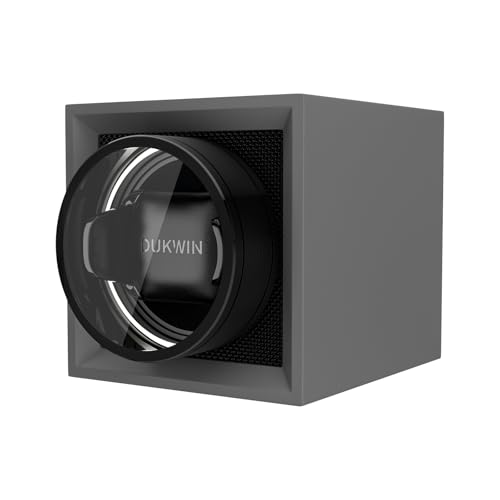 DUKWIN Single Watch Winder with Dual Power Supply, Supper Quiet Motor, Adjustable Watch Pillow for Travel, Small Watch Winder