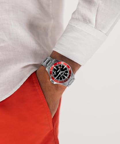 Hamilton Khaki Navy Scuba Automatic Men's Watch, 40mm Stainless Steel Case, Swiss Made, Black Dial Analog Wrist Watch, 100m Waterproof, Sapphire Crystal, 3-Hand Movement, Stainless Steel Strap