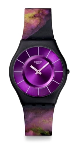 Swatch Skin Unisex Casual Watch Biosourced Black Quartz Water Resistant Paradise Bloom