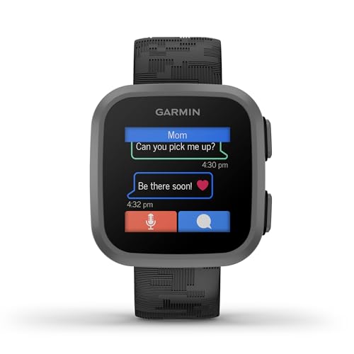 Garmin Bounce™, Kids Smartwatch, Two-Way Text and Voice Messaging, Location Tracking, Black Camo (Renewed)