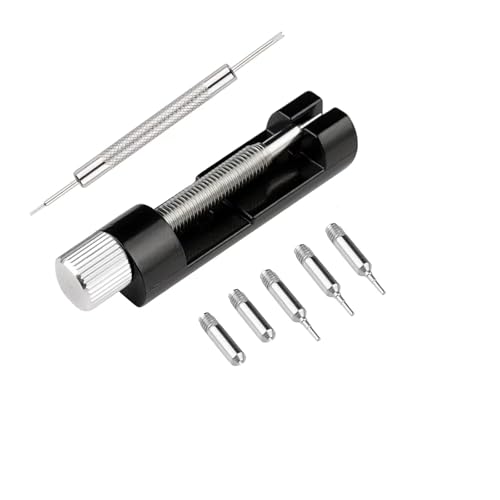 Watch Link Removal Kit, Tools to Adjust and Remove Bracelets，Pin Remover for Sizing Strap，Watch Band Adjustment Tool Kit with Extra Replacement (Black)