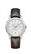 Hamilton Jazzmaster Automatic Men's Watch, 40mm Stainless Steel Case, Swiss Made, Silver Dial Analog Wrist Watch for Men, 50m Waterproof, Sapphire Crystal, 3-Hand Movement, Calf Leather Strap