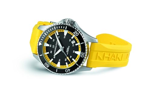 Hamilton Khaki Navy Scuba Automatic Men's Watch, 40mm Stainless Steel Case, Swiss Made, Black Dial Analog Wrist Watch for Men, 100m Waterproof, Sapphire Crystal, 3-Hand Movement, Rubber Strap