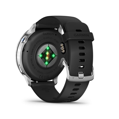 Garmin D2™ Air X15, Versatile Aviator Smartwatch with GPS, LED Flashlight, Health and Fitness Features, Aviation Weather, Built-in Microphone/Speaker, Silver with Black Silicone Band