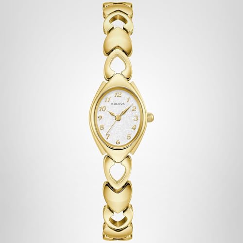 Bulova Ladies Quartz Classic, Gold-Tone Stainless Steel Case & Silver-Tone Dial (Model: 97L193)