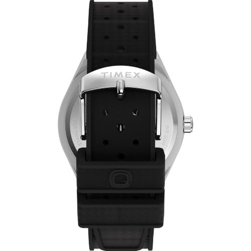 Timex Men's Q Continental GMT 39mm Watch - Black Strap Black Dial Stainless Steel Case
