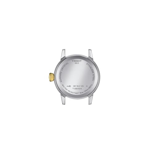 Tissot Womens Classic Dream Lady 316L Stainless Steel Case with Yellow Gold PVD Coating Quartz Watch, Yellow/Grey Dial (T1292102203100)