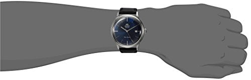 Orient Men's 'Bambino Version 3' Automatic Stainless Steel and Leather Dress Watch, Color: Blue (Model: TAC0000DD0)