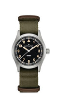 Hamilton Khaki Field Khaki Quartz Men's Watch, 38mm Stainless Steel Case, Swiss Made, Black Dial Analog Wrist Watch for Men, 50m Waterproof, Sapphire Crystal, Textile Strap