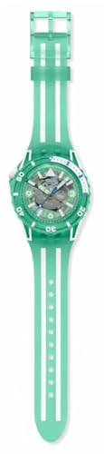 Swatch Scuba Unisex Casual Watch Bio-sourced Green Quartz Water Resistant Medusae