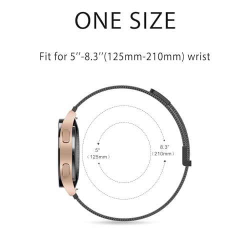 Meliya 20mm Watch Bands Stainless Steel Metal Quick Release Replacement Wristband Straps for Men Women (Black, 20mm)