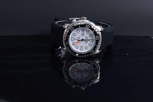 RATIO FreeDiver Helium-Safe Dive Watch Sapphire Crystal Automatic Diver Watch 1000M Water Resistant Diving Watch for Men (White)