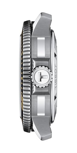 Tissot Mens Tissot Seastar 2000 Professional Powermatic 80 316L Stainless Steel case Automatic Watch, Black, Rubber, 22 (T1206071744101)
