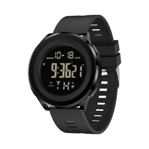 BASUMIU Black Waterproof Work Luxury Dress Tactical Dive Military Digital Man Watches for Men Sports Nice Classic Mens Watches Diver Day Date Running Cool Large Face