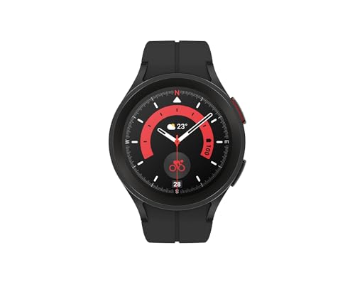 SAMSUNG Galaxy Watch 5 Pro (45mm,WIFI + 4G LTE) 1.4'' Super AMOLED Smartwatch GPS Bluetooth with Sleep Coaching,Bioactive Sensor,Water Resistant R925U (Fast Charger Bundle,Black Titanium) (Renewed)