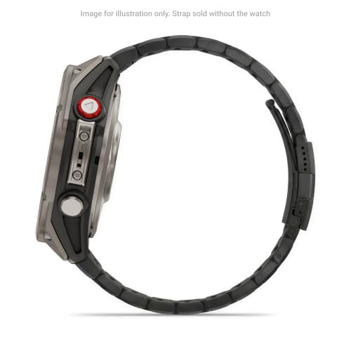 Garmin QuickFit 22 Watch Band - Vented Titanium Bracelet with Carbon Gray DLC Coating