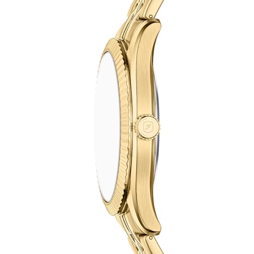 Fossil Men's Watch, Campbell Three-Hand Day-Date Gold-Tone Stainless Steel Watch for Men