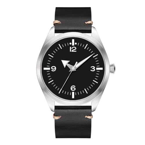 Boyarca Pilot Watch Men's Aviator Wrist Watch Japan Automatic Movement Retro Mechanical Watches Stainless Steel Case with Luminous Waterproof (Black 8010)