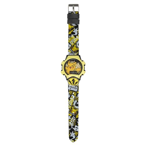 Pokémon Kids Watch – Pikachu Dial, Comfy Strap, Adjustable Fit, Flashing Lights – Pokémon Watch for Boys & Girls– 5.5" to 8"