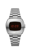 Hamilton American Classic PSR Quartz Men's Watch, 41mm x 35mm Stainless Steel Case, Swiss Made, Red Dial Analog Wrist Watch for Men, 100m Waterproof, Sapphire Crystal, Stainless Steel Strap